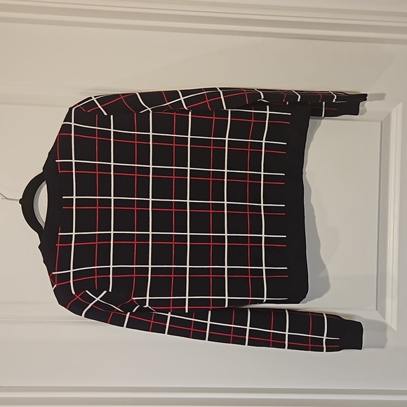 MNG by Mango Plaid Windowpane Pullover Sweater Women's Size M - Picture 3 of 7